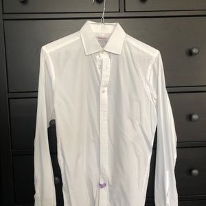 TM Lewin men dress white cotton shirt double cuff